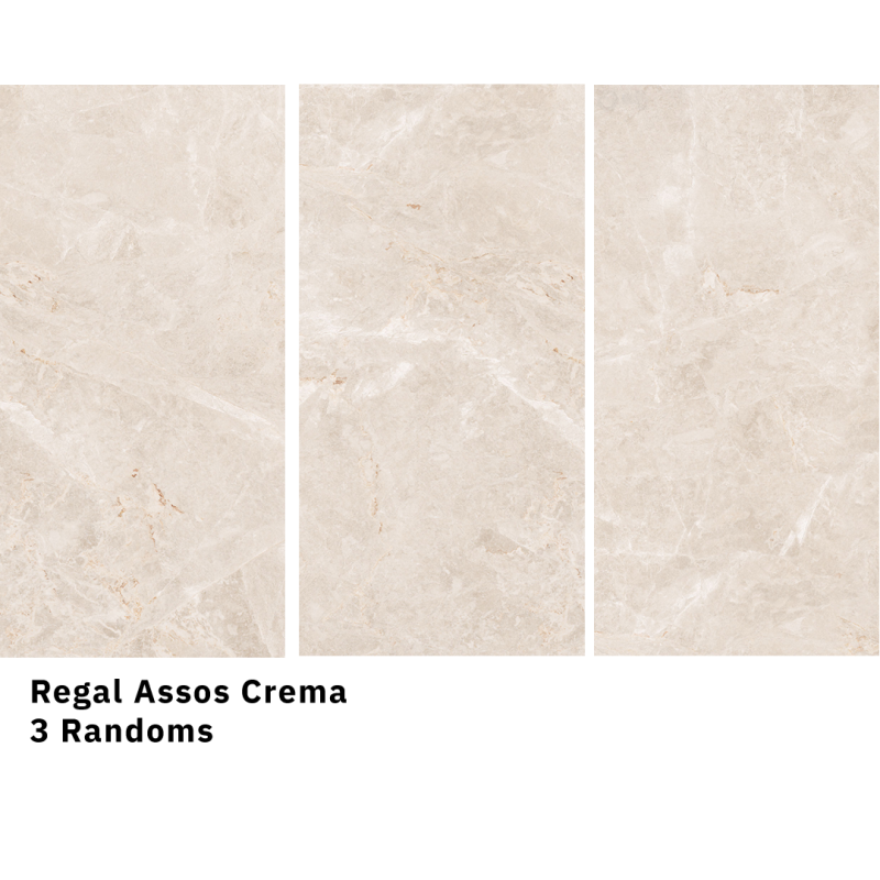 OSLO Tiles - กระเบื้องพอร์ซเลน Regal Assos Crema สีครีม 80x160 ผิวเงา