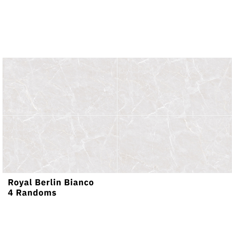 OSLO Tiles - กระเบื้องพอร์ซเลน Royal Berlin Bianco สีเทา 60x120 ผิวเงา