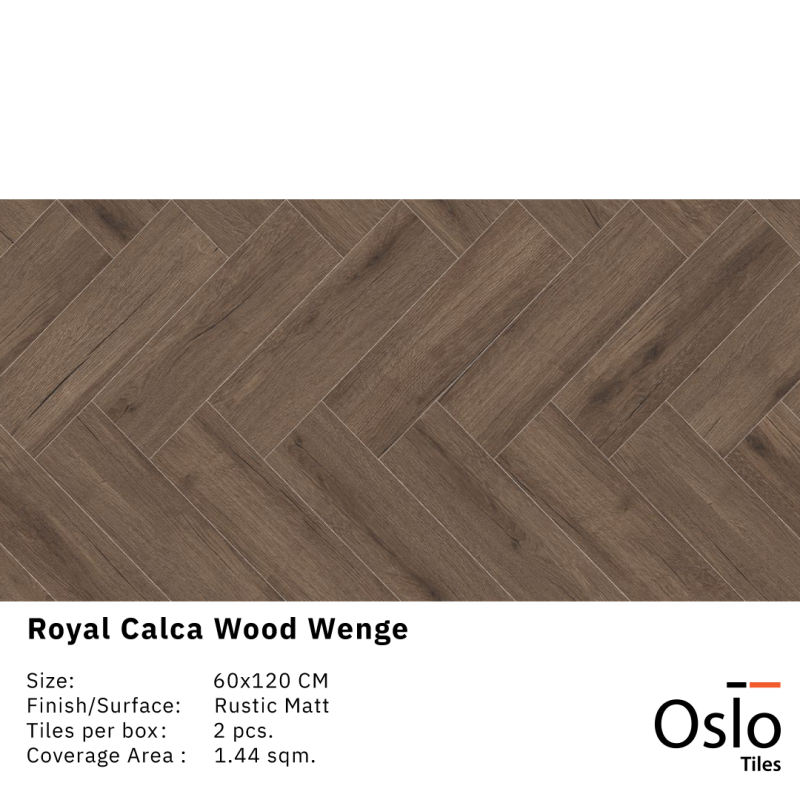 OSLO Tiles - Porcelain Tile - Royal Calca Wood Wenge - Brown Wenge Wood design 60x120 Rustic Matt Finish