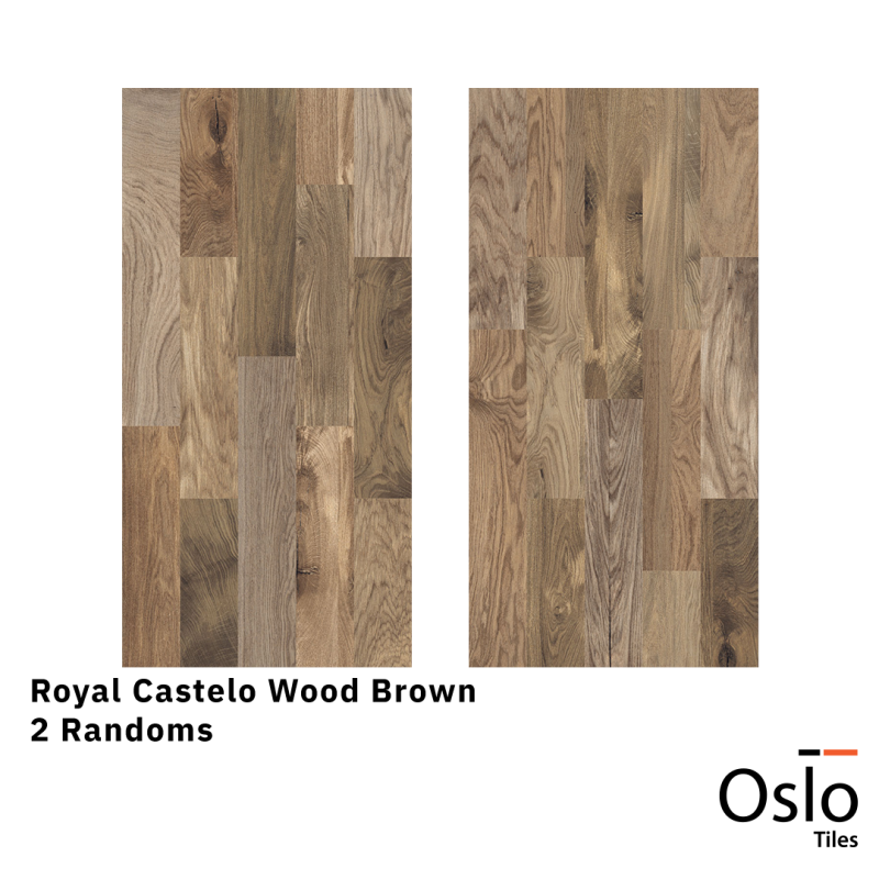 OSLO Tiles - กระเบื้องพอร์ซเลน Royal Castelo Wood Brown ลายไม้สีน้ำตาล 60x120 ผิวเงา