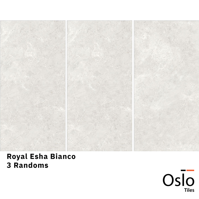 OSLO Tiles - กระเบื้องพอร์ซเลน Royal Esha Bianco ลายหินสีเทา 60x120 ผิวเงา